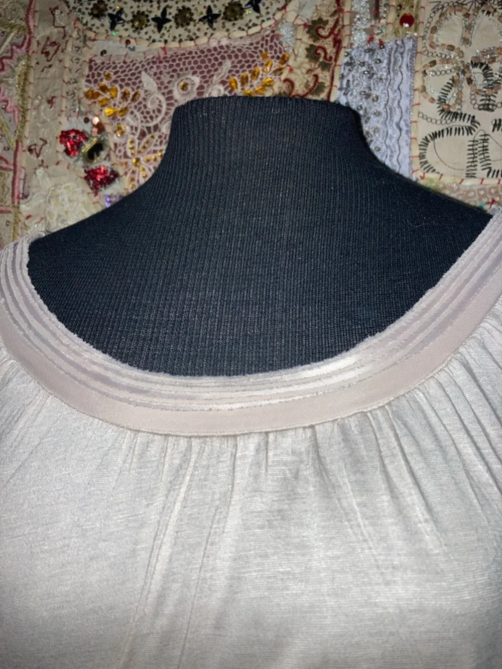 H&M Light Beige Scoop Neck Long Sleeve Top - Picture 2 of 5